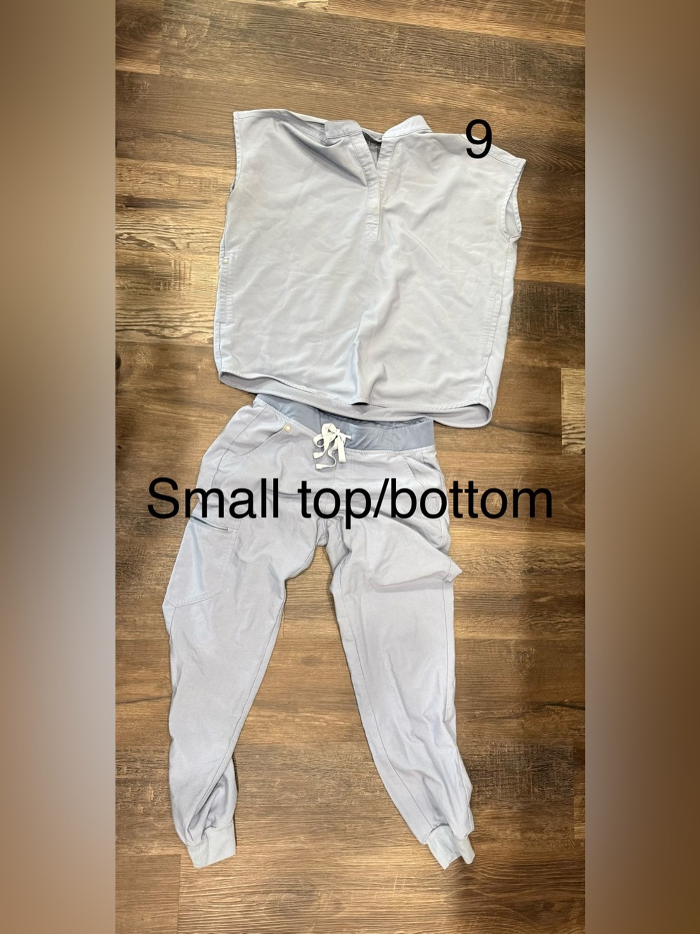 Women’s light blue figs small top/bottom